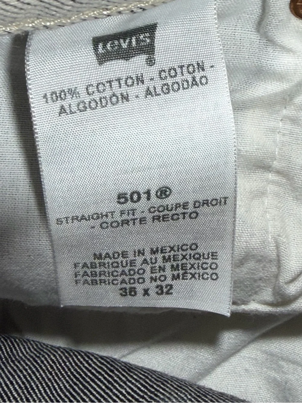 Levi's 501 Original Fit Jeans Men’s 36x32 Beige/Tan Button Fly 00501-0989